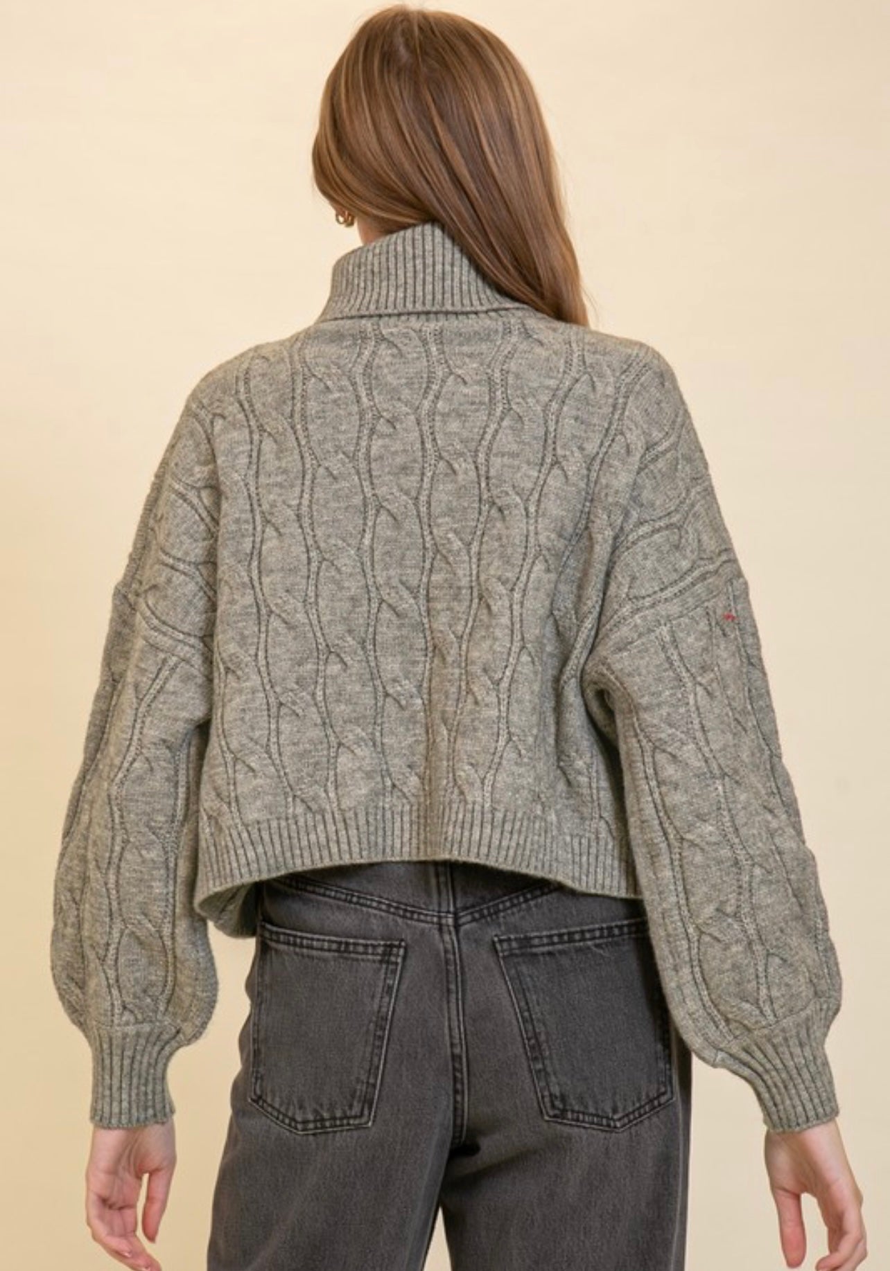 Standing Out Cable Knit Turtle Neck Sweater