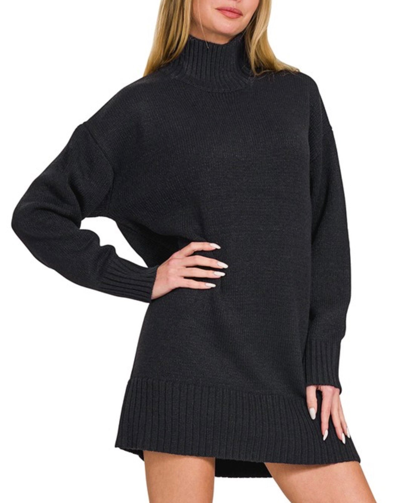 Whatever You Feel Turtleneck Sweater Dress