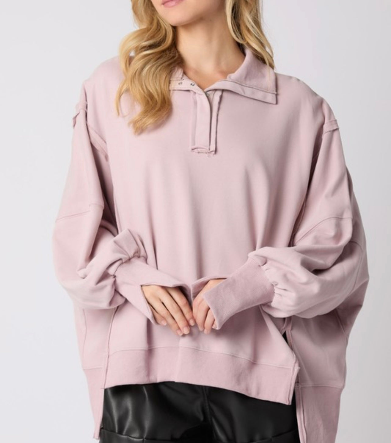 You do it All Collared Oversized Sweatshirt