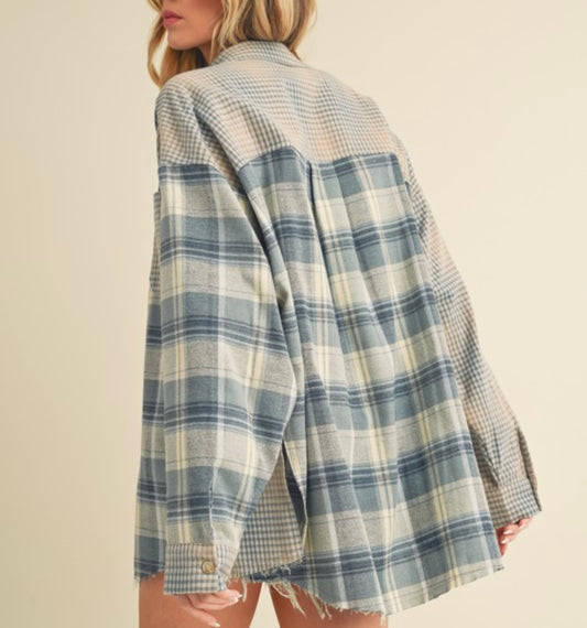 Vanilla Driftwood Plaid Flannel Shirt