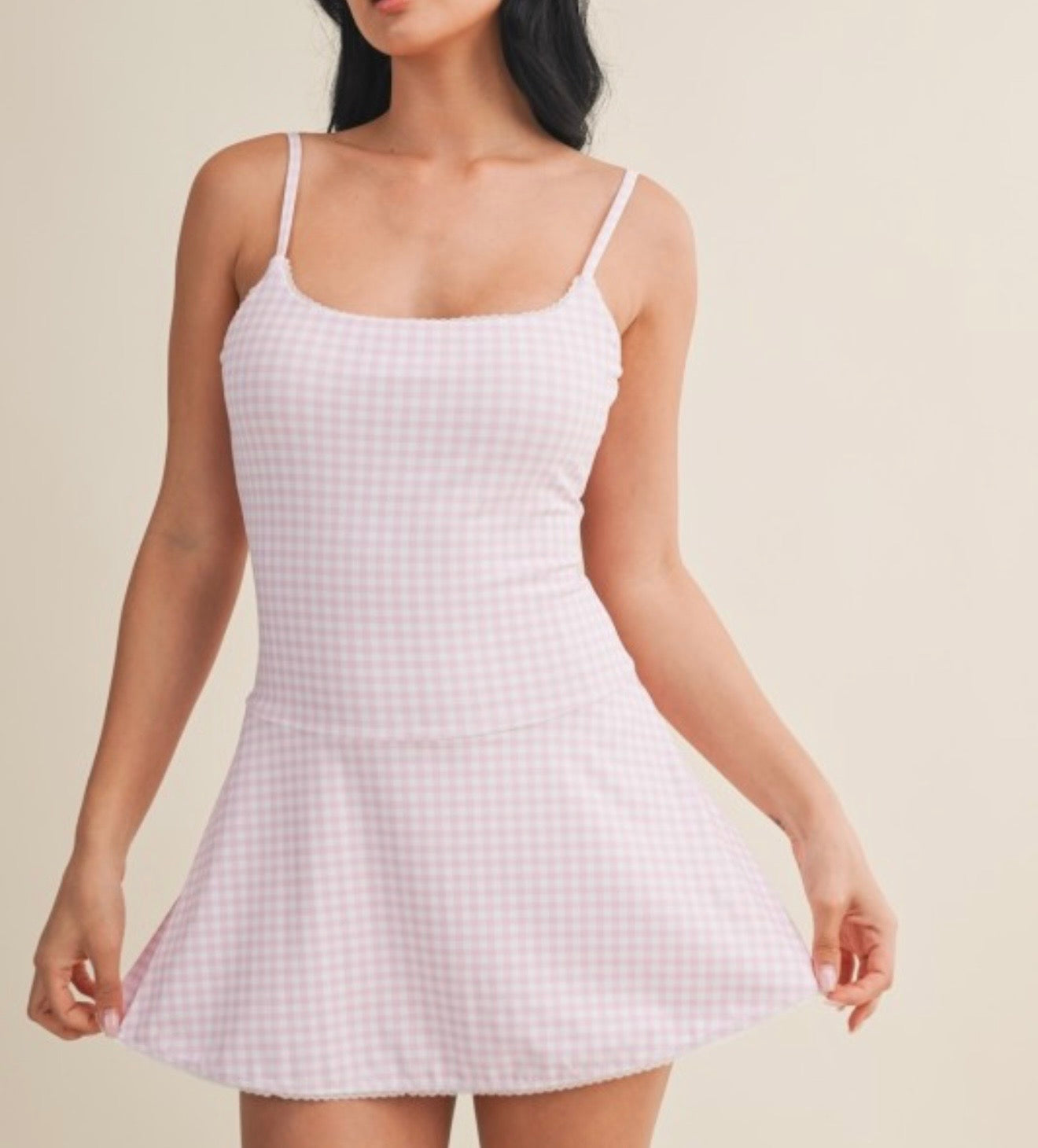 Blush Garden Gingham Active Dress