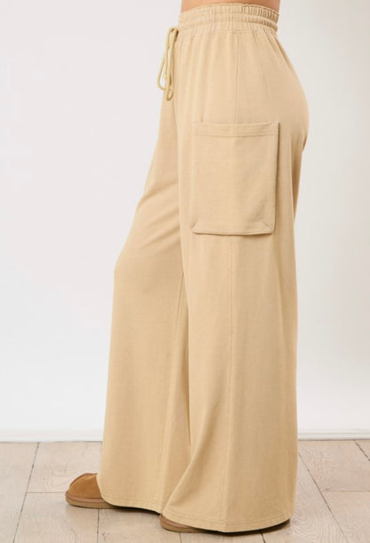 Cozy Core Wide-Leg Cargos