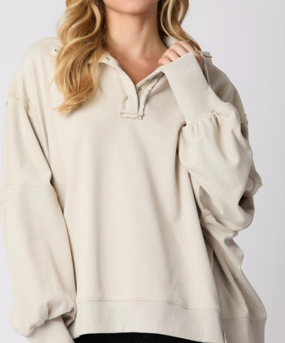 You do it All Collared Oversized Sweatshirt