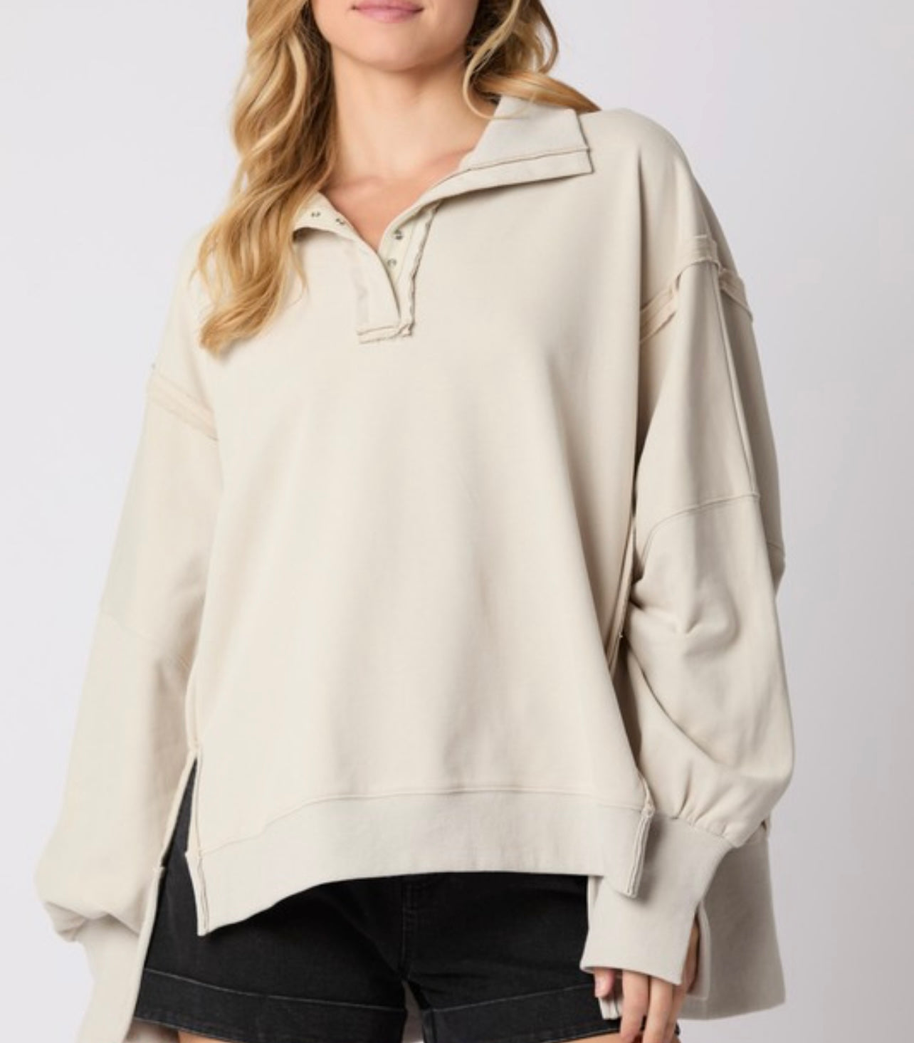 You do it All Collared Oversized Sweatshirt