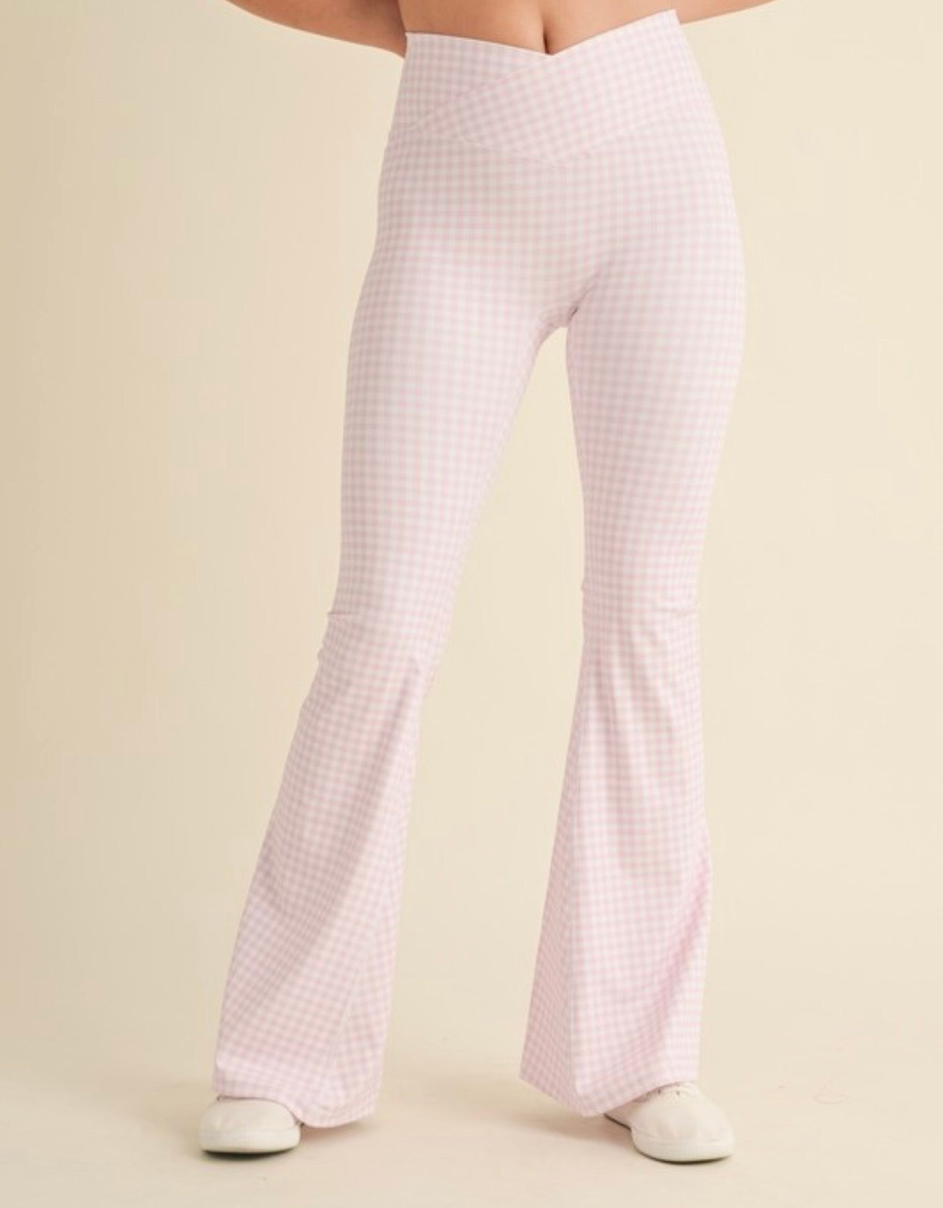 Southern Charm Gingham Active Flare Leggings