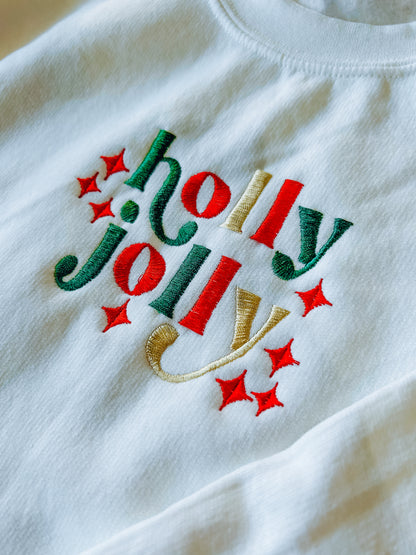 Holly Jolly Embroidered Sweatshirt