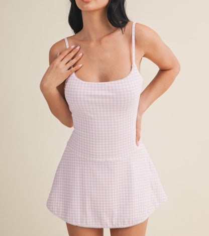 Blush Garden Gingham Active Dress