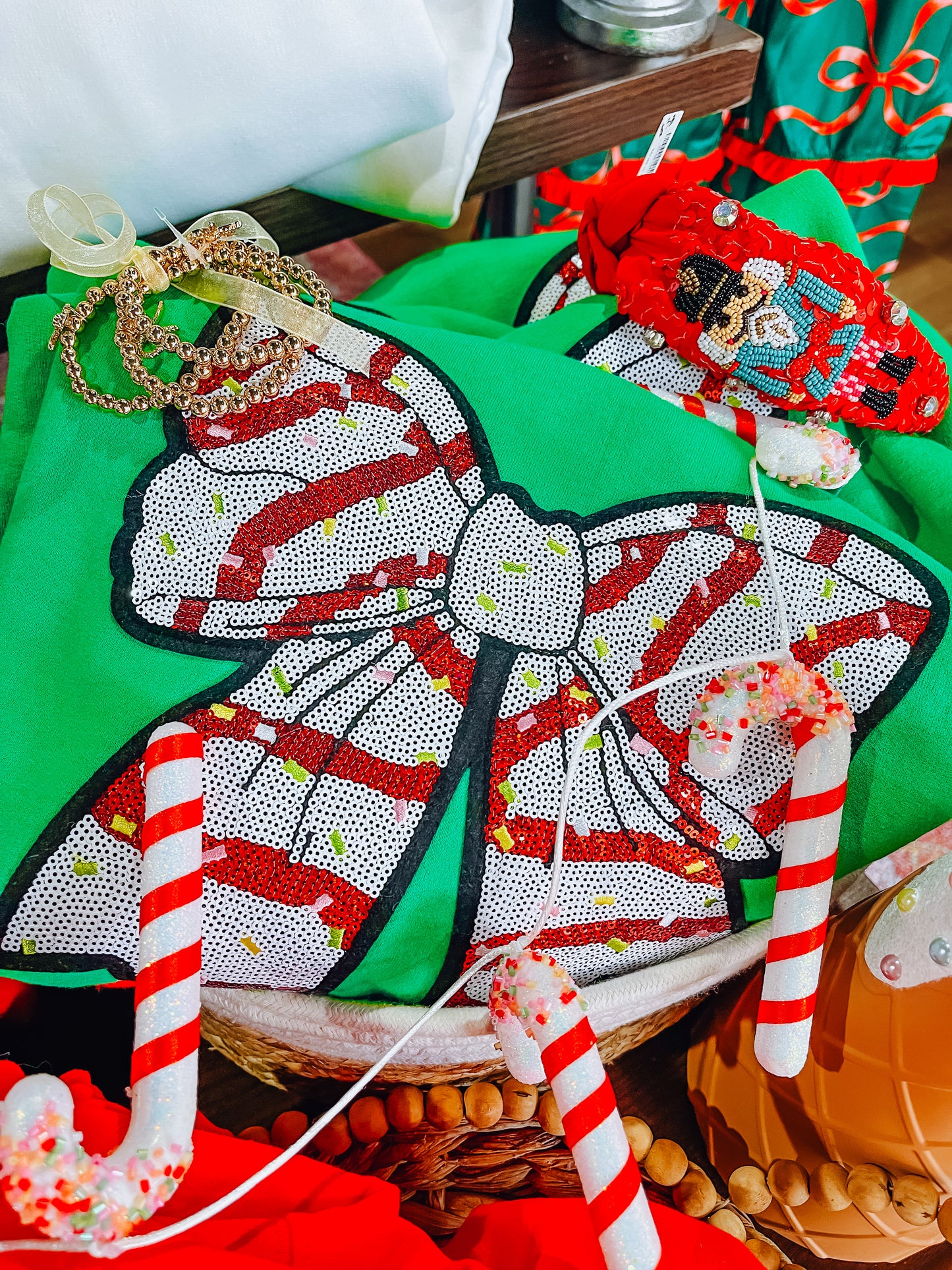 Christmas Tree Cake Bow Sweatshirt