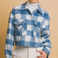 Gone With The Wind Cropped Blue Plaid Shacket