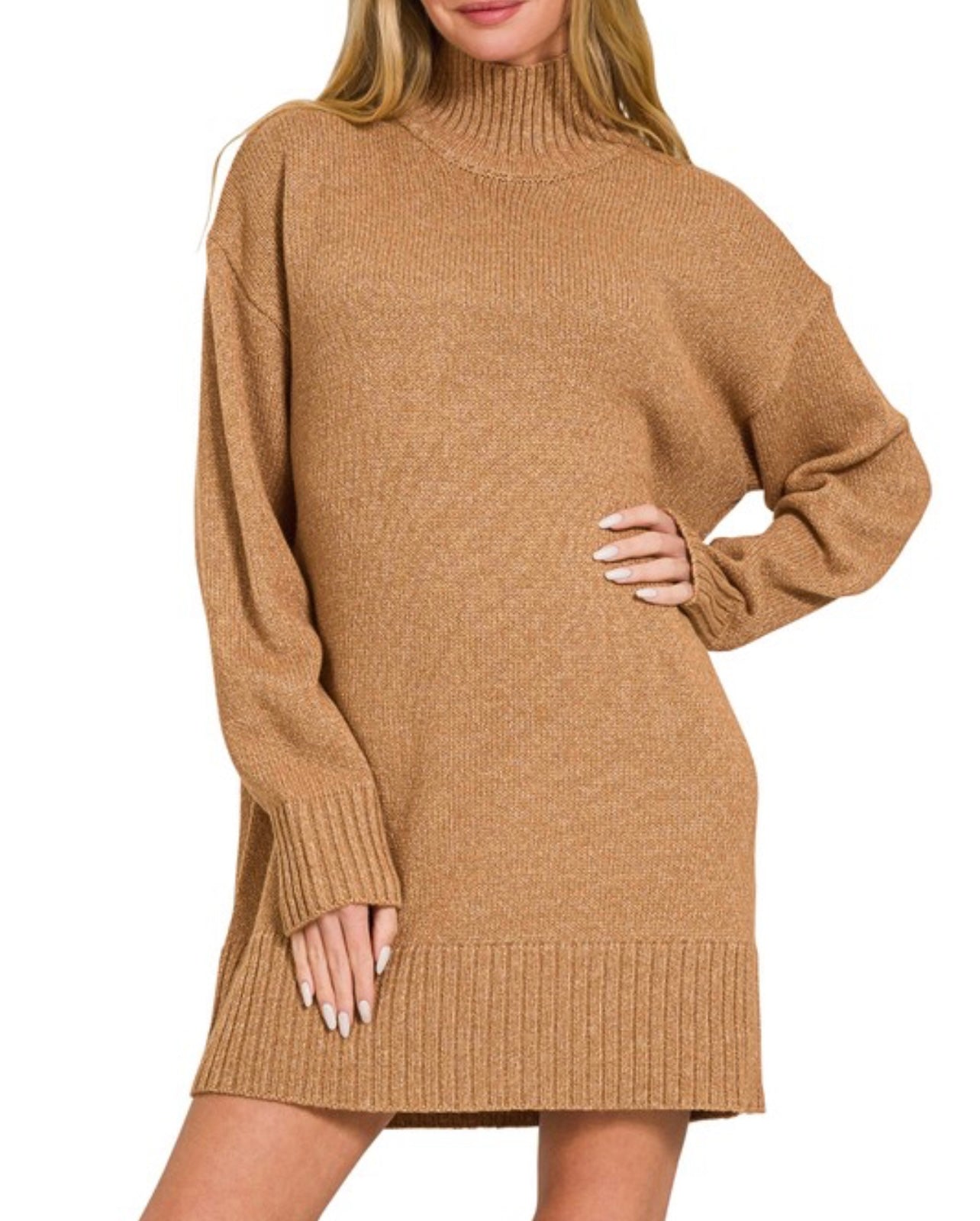 Whatever You Feel Turtleneck Sweater Dress