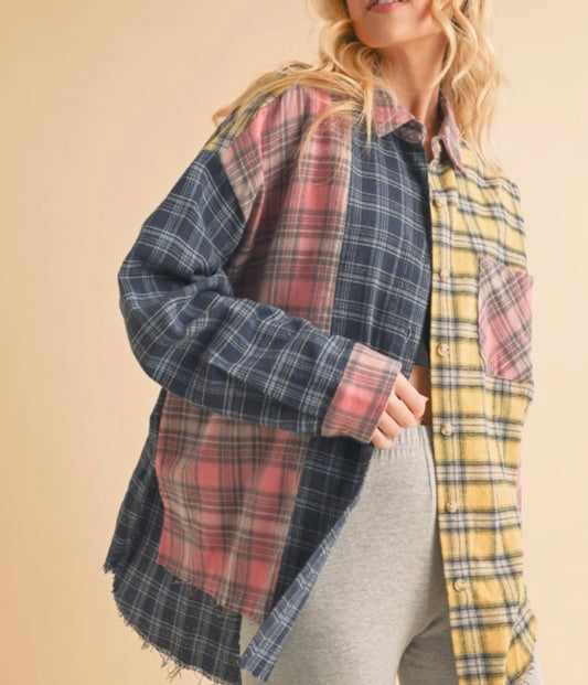 Flirty In Flannel Multi Colored Plaid Flannel Shirt