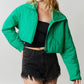 Lucky Charm Quilted Crop Puffer Jacket