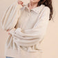 Sunday Brunch Cream Waffle Knit Pullover