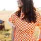 Go Team Go Orange + White Checkered Romper