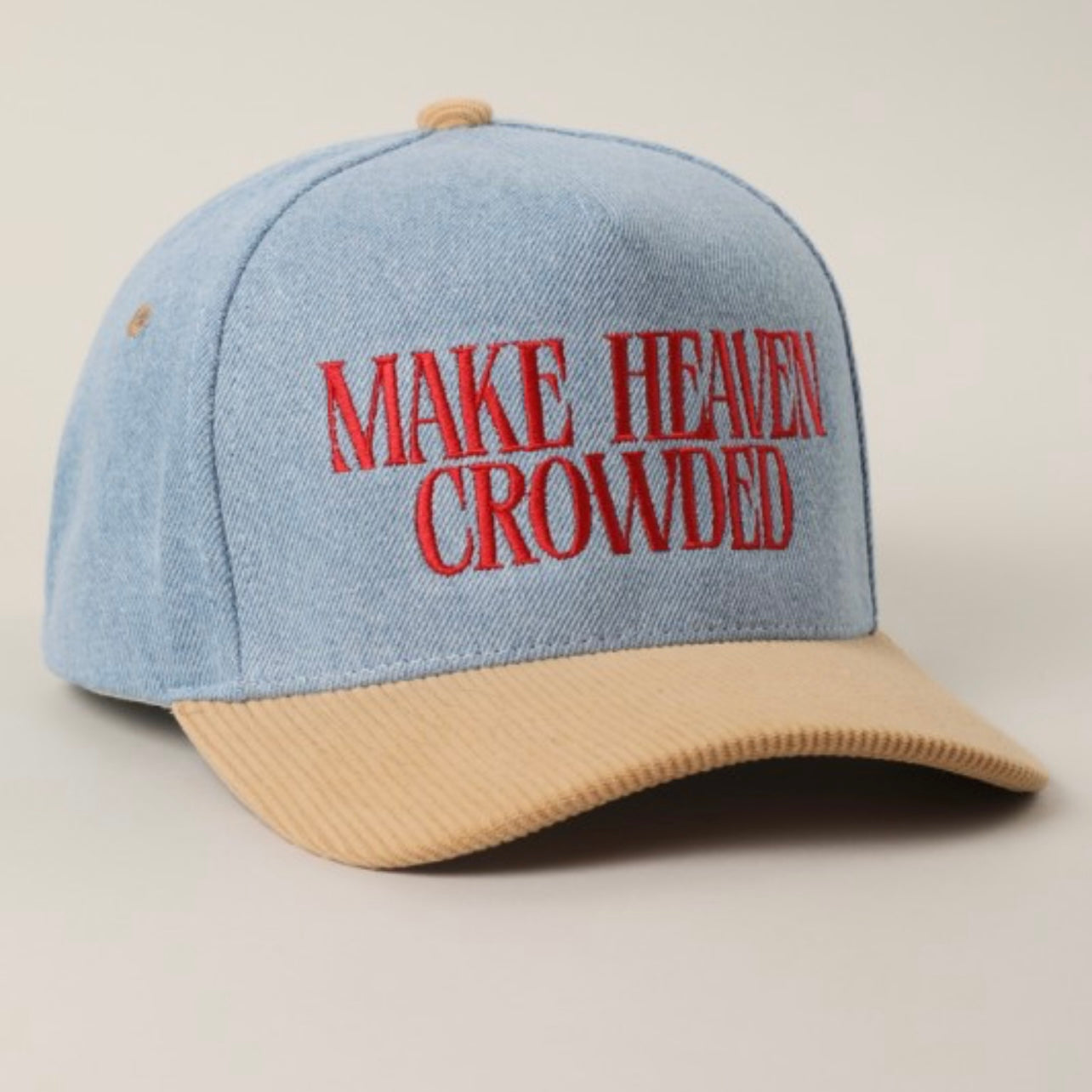 Make Heaven Crowded Denim Trucker Hats