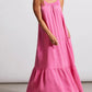 All The Vibes Pink Cotton Gauze Maxi Dress