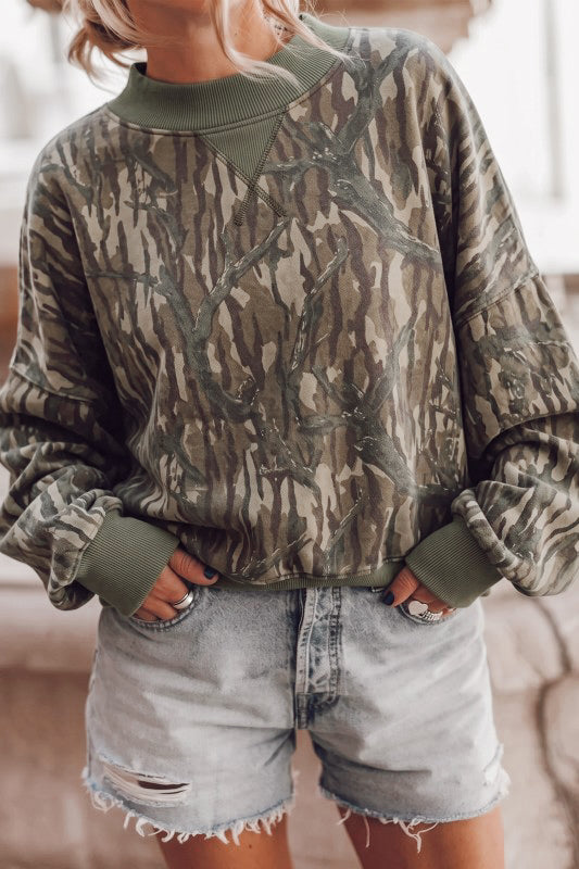 Bottomland Camo Mockneck Sweatshirt